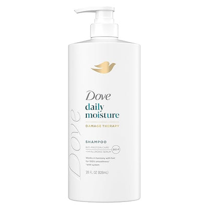 Dove Damage Therapy Shampoo Daily Moisture for Dry Hair with Bio-Protein Care Technology and Hyaluronic Serum 28 Fl Oz