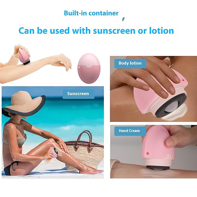 Refillable Roll On Sponge Applicator for Sunscreen, Suncream and Lotions,include replacement sponges For Kids, Adults,Families,Travel Size Holds Friendly (Light Green)