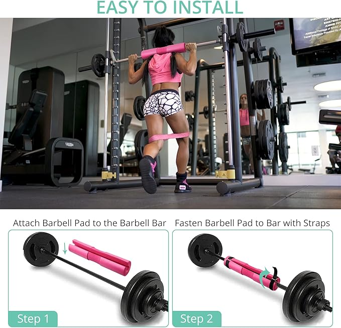 VINTEAM Barbell Pad Set for Squats Hip Thrusts 2 Gym 2 Hip