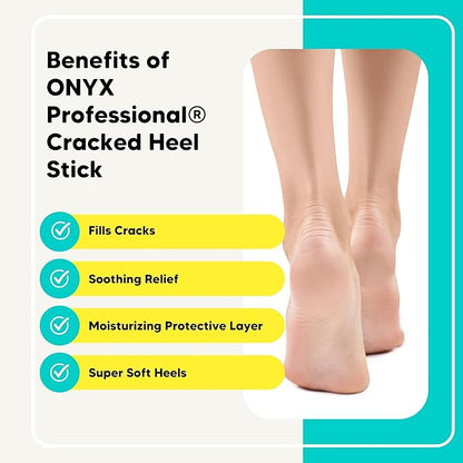 Onyx Professional Cracked Heel Repair Balm Stick for Dry Cracked Feet Treatment, Tea Tree Scent, 2 pack - Moisturizing Foot Balm, Rolls On, No Mess Like Foot Cream or Foot Lotion, Heel Treatment