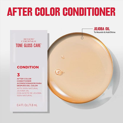 Revlon ColorSilk Tone + Gloss + Care Demi Permanent Hair Color, Dye Kit with Leave-In Scalp and Haircare Serum, 2x Shinier, 4x Stronger, 6 Light Brown, 4.5 fl oz