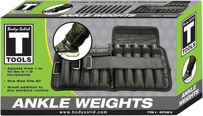 Body-Solid Tools Ankle Weights Pair - Adjustable 20-LB