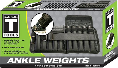 Body-Solid Tools Ankle Weights Pair - Adjustable 20-LB