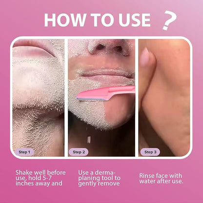 Hair identifier Spray for Face Shaving, Skin Body Hair Identifying Spray With Razors, Moisturizing and Skin Care Dermaplaner Spray, Women Dermaplaning Tool for Face