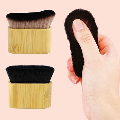 2pcs Self Tanner Brush, Sunscreen Tanning Brush for Self Tan Flat & Curved Head Brush for Body Instant Makeup Buffing Brush, Foundation Brush Applicator for Blending Liquid Foundation Body Face