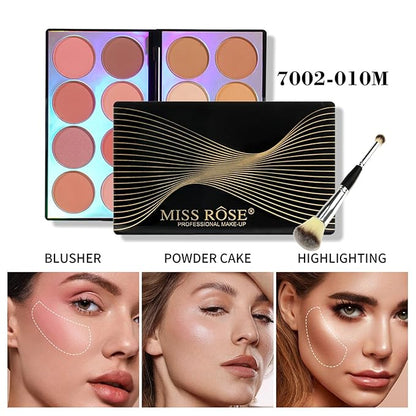 Blusher Contour Highlighter Makeup Palette, 16 Color All-in-One