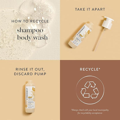 The Honest Company 2-in-1 Cleansing Shampoo + Body Wash | Gentle for Baby | Naturally Derived, Tear-free, Hypoallergenic | Citrus Vanilla Refresh, 10 fl oz