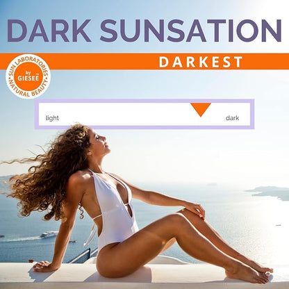 Sun Laboratories By Giesee Dark Sunsation Spray Tan Solution 8 oz - Self Tanning Lotion, Professional Airbrush Tanning Solution, Ultra Dark Bronzing Spray