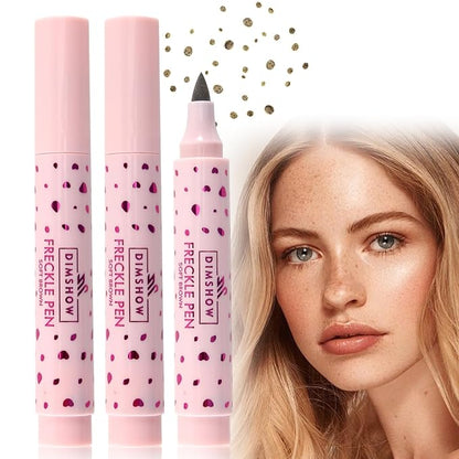 Erinde 2PCS Freckle Pen, Natural Lifelike Freckle Makeup Light Brown