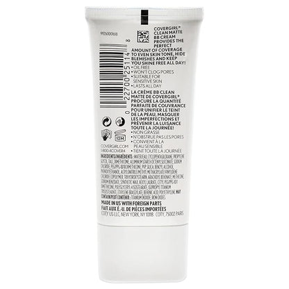 COVERGIRL Clean Matte BB Cream For Light & Oil-Free, 2-Pack