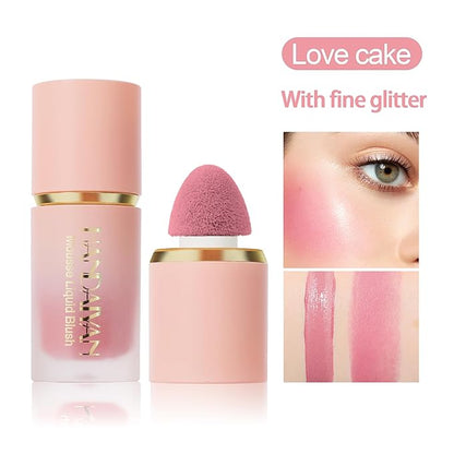AKARY Mousse Liquid Blush, Soft Cream Makeup Blush, Cheek Tint(05#Chocolate)