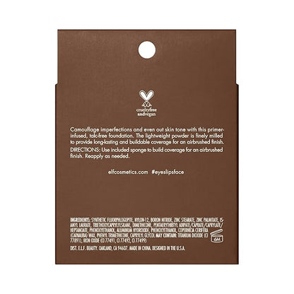 e.l.f. Camo Powder Foundation, Lightweight, Primer-Infused Buildable & Long-Lasting Medium-to-Full Coverage Foundation, Rich 620 W