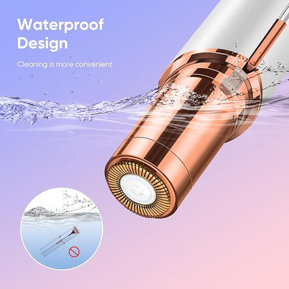 Facial Hair Remover for Women, Device, Remover Women Face, Finishing Touch Upper Lips, Chin & Cheeks, USB Rechargeable with LED LightIncluded Two Replacement Heads (White)