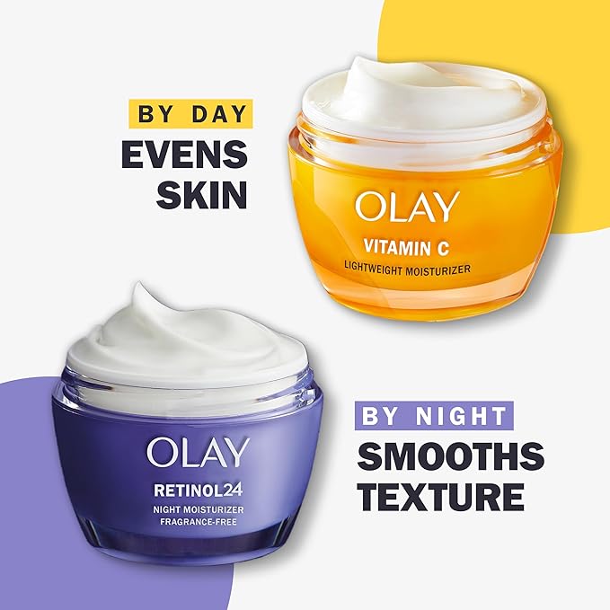 Olay Vitamin C Face Moisturizer, Brightening Cream for Women, Trial Size, Evens Tone, Dark Spot & Hyperpigmentation Reduction, Glowing Skin Care - Niaciniamide, Lactic Acid, 0.5 Oz