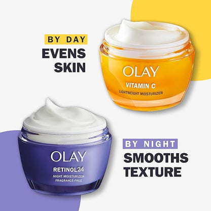Olay Vitamin C Face Moisturizer, Brightening Cream for Women, Instant Hydration, Evens Tone, Dark Spot & Hyperpigmentation Reduction, Glowing Skin Care - Niaciniamide, Lactic Acid, 1.7 Oz