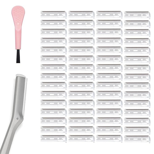 Facial Razor Replacement Blades Be suitable for Twee zerman Stainless steel blade,Including one cleaning brush. 60 Count (Pack of 1)