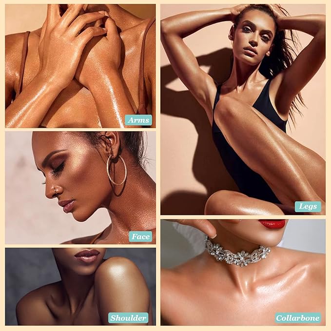 Body Shimmer Oil, Waterproof Long Lasting Moisturizing Body Bronze #03) 1oz