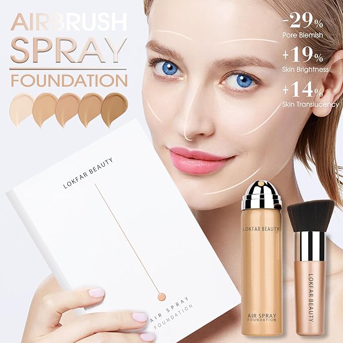 AirBrush Foundation Spray, Silky Mist Foundation Spray Makeup #02 Nude