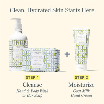 Beekman 1802 Glacial Mint & Eucalyptus Hand Cream - 2 oz - Scented - Nourishes, Hydrates & Repairs - With Goat Milk, Shea Butter & Glycerin - Non-Greasy - No Irritation - Good for Sensitive Skin