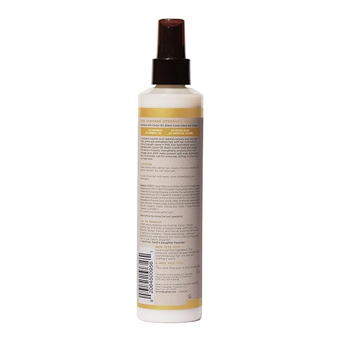 Carol's Daughter Leave In Conditioner, 8.5 Fluid Ounces, Goddess Strength Divine Strength Hair Milk with Castor Oil for Weak, Wavy, Coily and Curly Hair