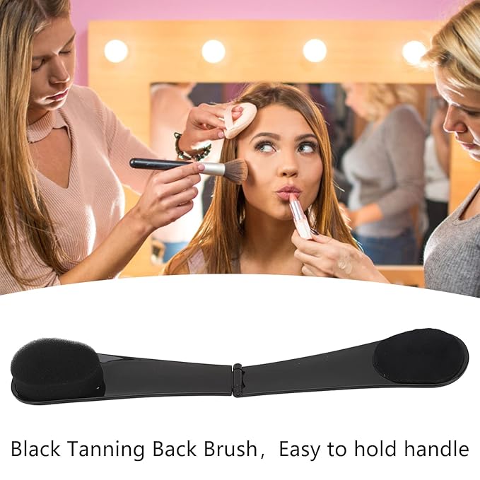 Self Tanning Back Applicator - Reusable Back Care Sponge Folding Tanning Back Applicator with Comfortable Handle