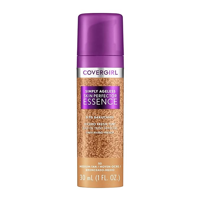 Covergirl Simply Ageless Skin Perfector Essence Foundation, 50 Vegan Formula, 1.0oz