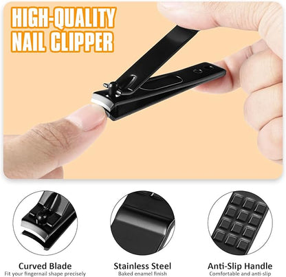 Yougai 9 Pcs Tweezers and Nail Clippers Set for Women Facial Hair with Travel Case, Professional Stainless Steel Eyebrow Tweezers Kit Great Precision Tweezers for Daily Beauty Tool