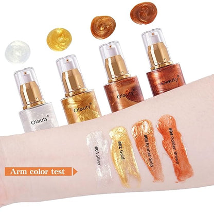 Shimmer Body Oil, Highlighter Makeup Smooth Glitter Glow