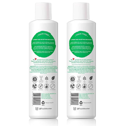 Fresh Monster 2-in-1 Kids Shampoo & Conditioner, Toxin-Free, Hypoallergenic, Tear-free Shampoo & Conditioner for Kids, Watermelon (2 Pack, 8.5oz/each)