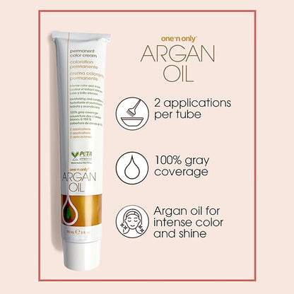 One N' Only Demi Permanent Hair Color - Permanent Hair Dye Made with Argan Oil - Delivers Rich, Accurate Tones with Gray Coverage - Improves Moisture & Elasticity - 3N Dark Natural Brown (3 oz)