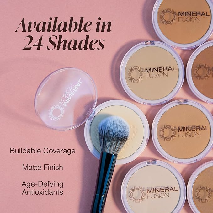Mineral Fusion Pressed Powder Foundation, Cool 1 - Hypoallergenic, Cruelty-Free, 0.32 Oz