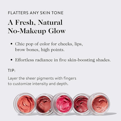goop Beauty Cream Blush | Sheer Pop of Color for Lips & Cheeks | Vitamin C, Vitamin E & Safflower Oil | Natural Makeup for Glowing Skin | 0.5 oz | Venus - Translucent Fushsia