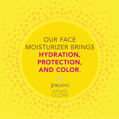 Jergens Natural Glow Face Moisturizer with SPF 20 Sunscreen, Fair to Medium Skin, Oil Free, UVA/UVB Protection - 2 oz