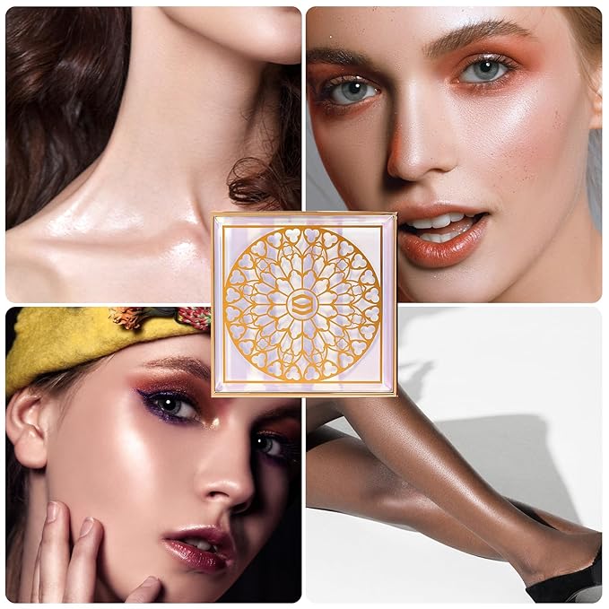 Face Highlighters Exquisite 3D Texture Luminizers Palette, Shiny