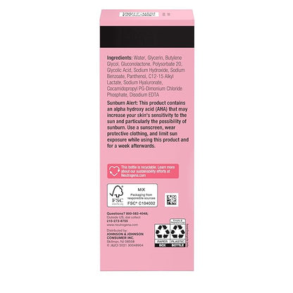 Neutrogena Skin Perfecting Daily Liquid Facial Exfoliant with 7% AHA/PHA Blend + HA to Smooth, Exfoliate & Replenish Dry Skin, Leave-On Face Exfoliator, Oil- & Fragrance-Free, 4 fl. oz