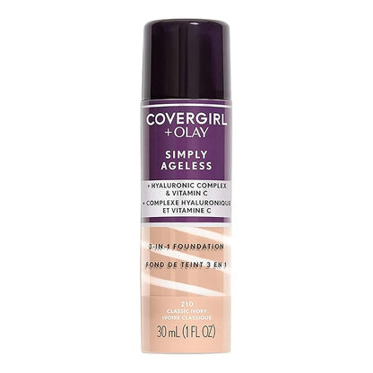 COVERGIRL+OLAY Simply Ageless 3-in-1 Liquid Foundation, Classic Ivory 1 Fl Oz