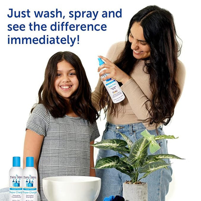 Fairy Tales Tangle Tamer Detangling Shampoo and Conditioner for Kids plus Detangling Spray - Ultra Moisturizing and Anti Frizz Protection - Paraben Free, Sulfate Free - 12 Oz Each Bottle - 3 pack