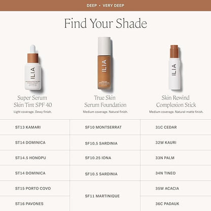 ILIA - Skin Rewind Complexion Stick - Foundation + Concealer + Skincare | Non-Toxic, Vegan, Cruelty-Free, Clean Makeup (32W - Kauri, 0.35 oz | 10 g)