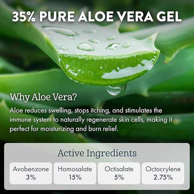 Aloe Up Kids Continuous Sport Sunscreen Spray SPF 50 - Broad Spectrum Sheer Face and Body Sunscreen Protector for Sensitive Skin - With Aloe Vera Gel - Dries Fast - Reef Safe - Fragrance-Free - 6 Oz