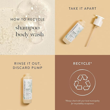 The Honest Company 2-in-1 Cleansing Shampoo + Body Wash for Sensitive Skin | Gentle for Baby | Naturally Derived, Tear-free, Hypoallergenic | Fragrance Free, 18 fl oz