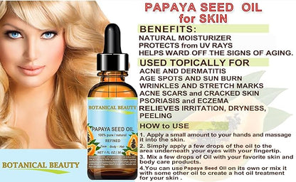 PAPAYA SEED OIL. 100% Pure / Natural / Lip Care. 0.5 Fl.oz