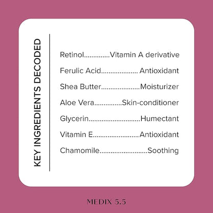 Medix 5.5 Retinol Body Lotion Skincare Moisturizer | Anti Aging Retinol Body Cream | Skin Care Tightening Lotion For Women & Men Helps Diminish Look Of Crepey Skin, Wrinkles, & Fine Lines, 15 Fl Oz