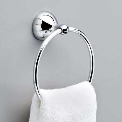 Delta Foundations (1-Pack) Hand Towel Holder Polished Chrome Towel Racks for Bathroom Wall Round Towel Ring Holder for Bath Towel Hanger for Kitchen, Bathroom Accessories FNDS46-PC