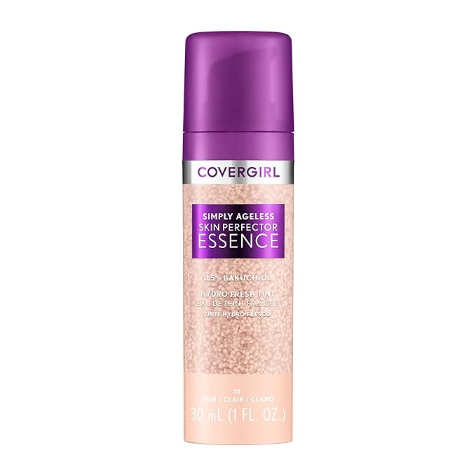 Covergirl Simply Ageless Skin Perfector Essence Foundation, 10 Vegan Formula, 1.0oz