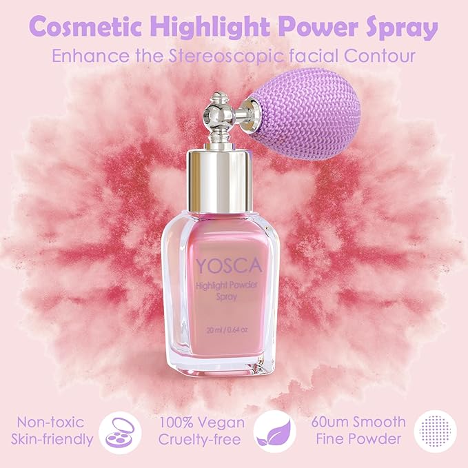 Yosca Highlighter Powder Spray, 20ML Cosmetic Grade Shimmer 20ML