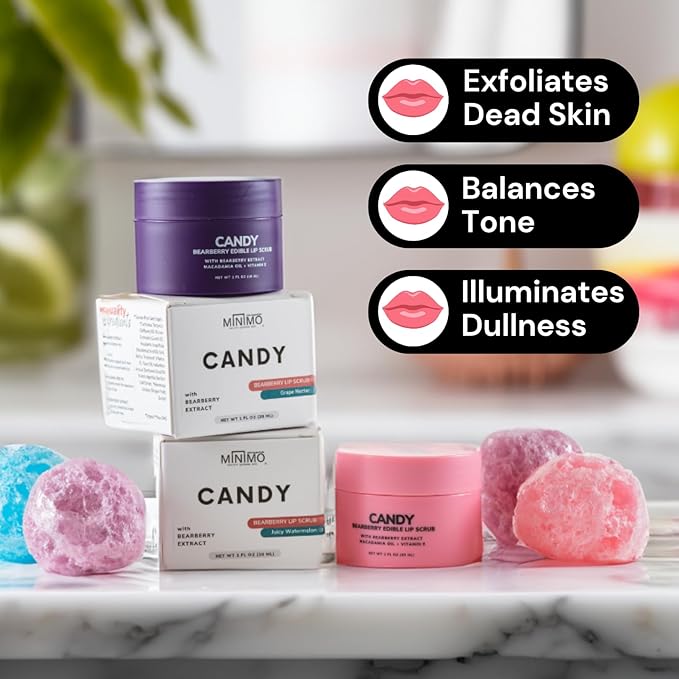Minimo Candy Lip Exfoliator Scrub & Grape