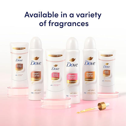 Dove Antiperspirant Deodorant Stick Even Tone Shea Butter & Vanilla Pack of 3 for 48h Odor and Sweat Protection & Skin Restoration, with Niacinamide & Visible Results in 3 Weeks, 2.6 oz