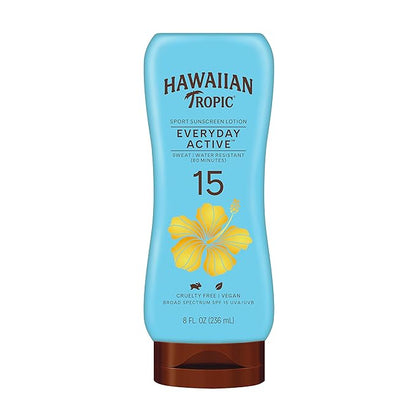 Hawaiian Tropic and Banana Boat Sunscreen Bundle with SPF 15 Lotion and SPF 50 Lip Balm Twin Pack