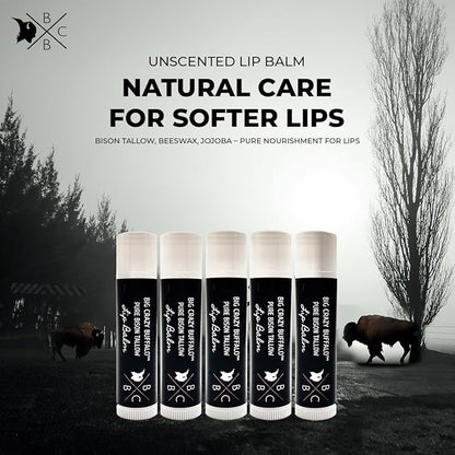 Pure Bison Tallow Lip Balm, Unscented, Lips
