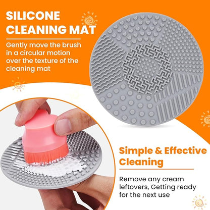 Sunscreen Applicator for Kids, Travel Size and Portable Sunblock Buddy Brush Set, Buddies Sunscreen Applicator with Cleaning Mat, Sun Lotion Applicator Sun Cream Brush Black (2 Pack)